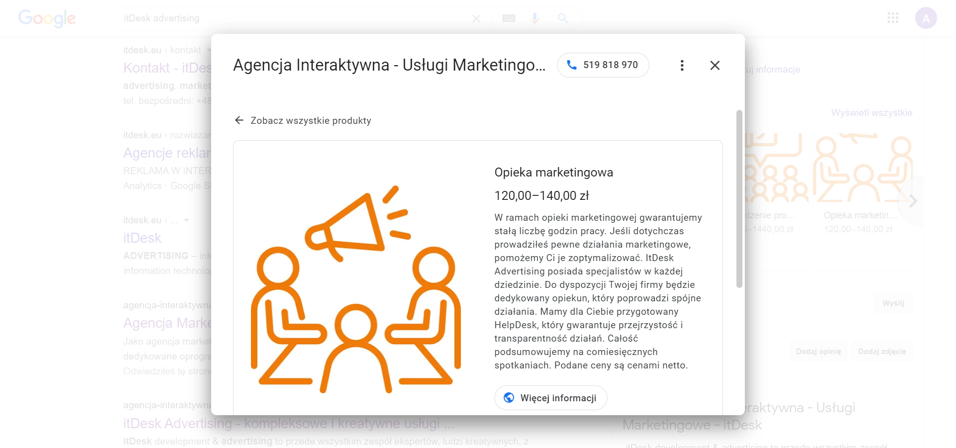 Usługa opieki marketingowej